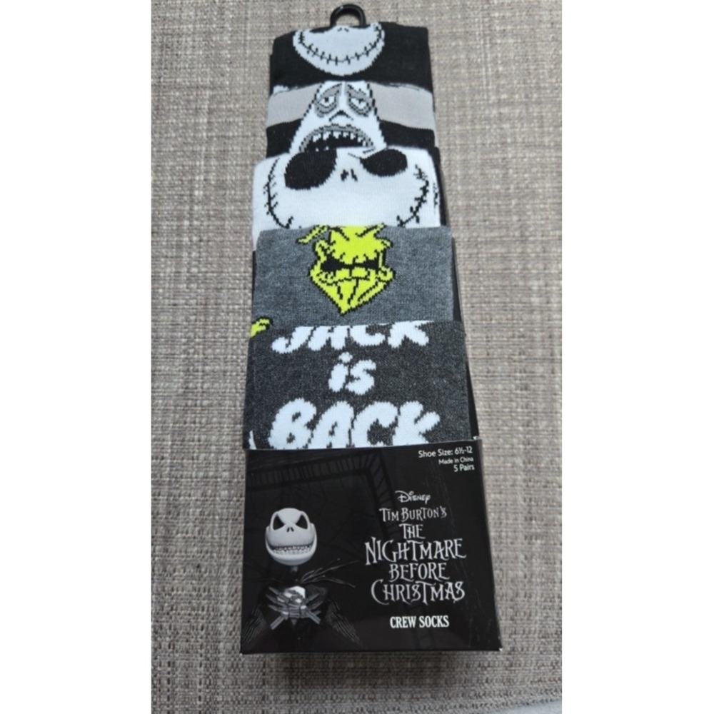 Disney Tim Burtons The‎ Nightmare Before Christmas Crew Socks 6 1/2 -12